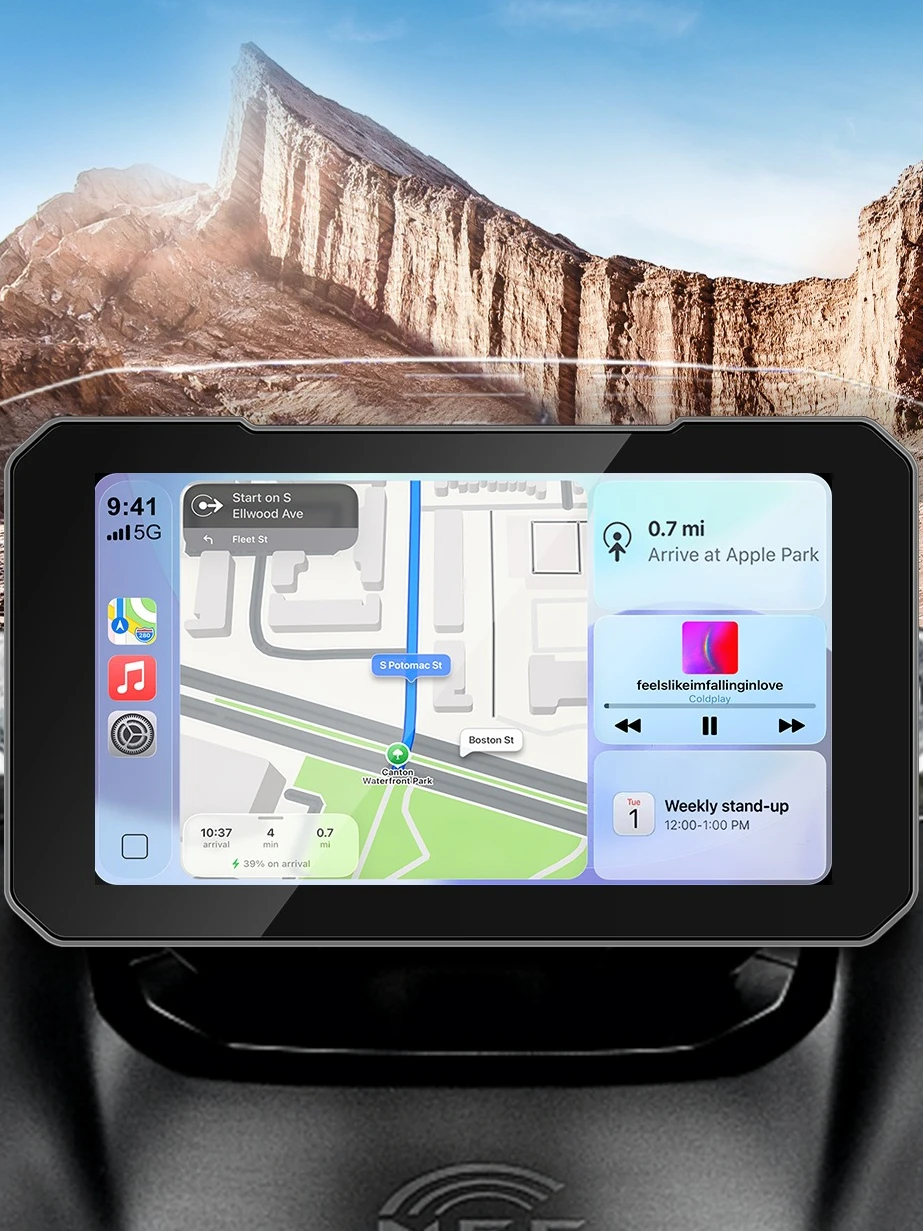 AliExpress NONE 5 Inch IP67 Waterproof Motorcycle Touch HD Screen with Wireless CarPlay Android Auto Fast Boot for Motorcycle E-Bike ATV Etc