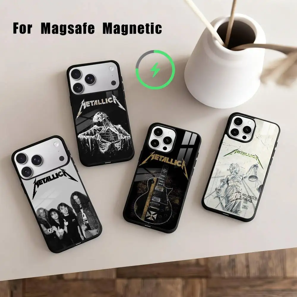 

M-Metallica B-Band Phone Case For iPhone 17,16,15,14,13,12,Plus,Pro,Max for Magsafe Magnetic Wireless Charging