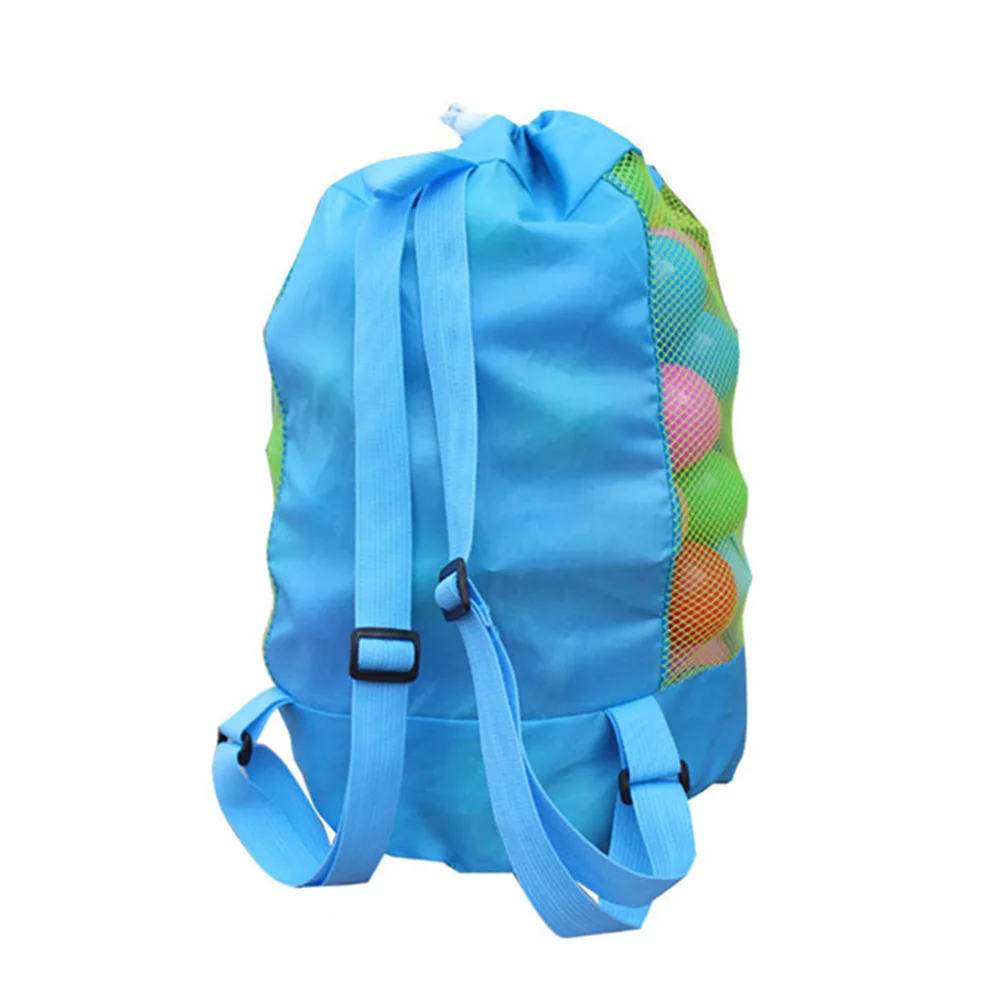 Zaino per bambini Borsa da spiaggia in rete Borsa di stoccaggio pieghevole Giocattoli di sabbia Borsa a conchiglia Borsa per attrezzi da dragaggio per adolescenti Bambini (Blu)