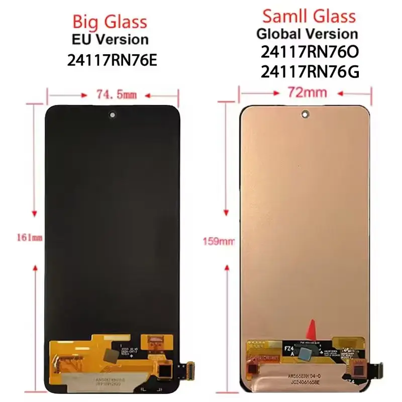 6.67 "AMOLED dla Xiaomi Redmi Note 14 4G wyświetlacz LCD dotykowy Digitizer zgromadzenie 24117RN76G ekran LCD z ramką — zdjęcie produktu 6
