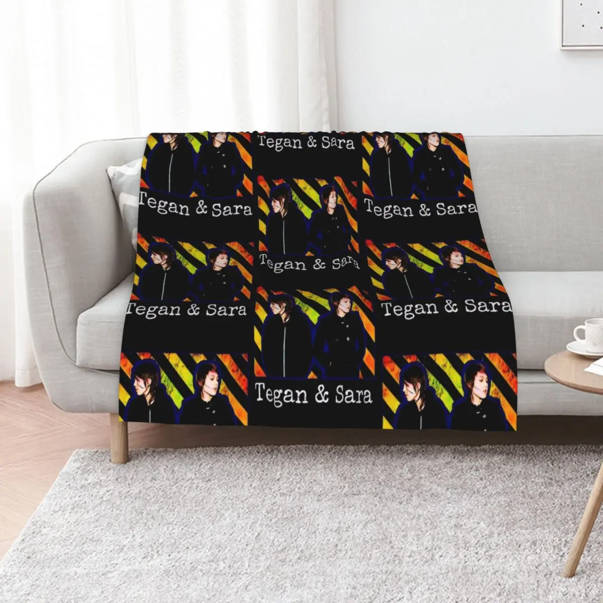 

Tegan & Sara Retro Throw Blanket Nap Designers Quilt blankets ands Blankets