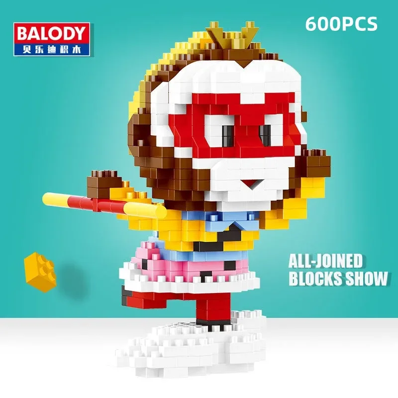 

600 шт., блоки Sun Wukong BALODY, путешествие на запад, мини-фигурка, сделай сам, головоломка в сборе, детские игрушки, подарки для мальчика, украшение комнаты, орнамент