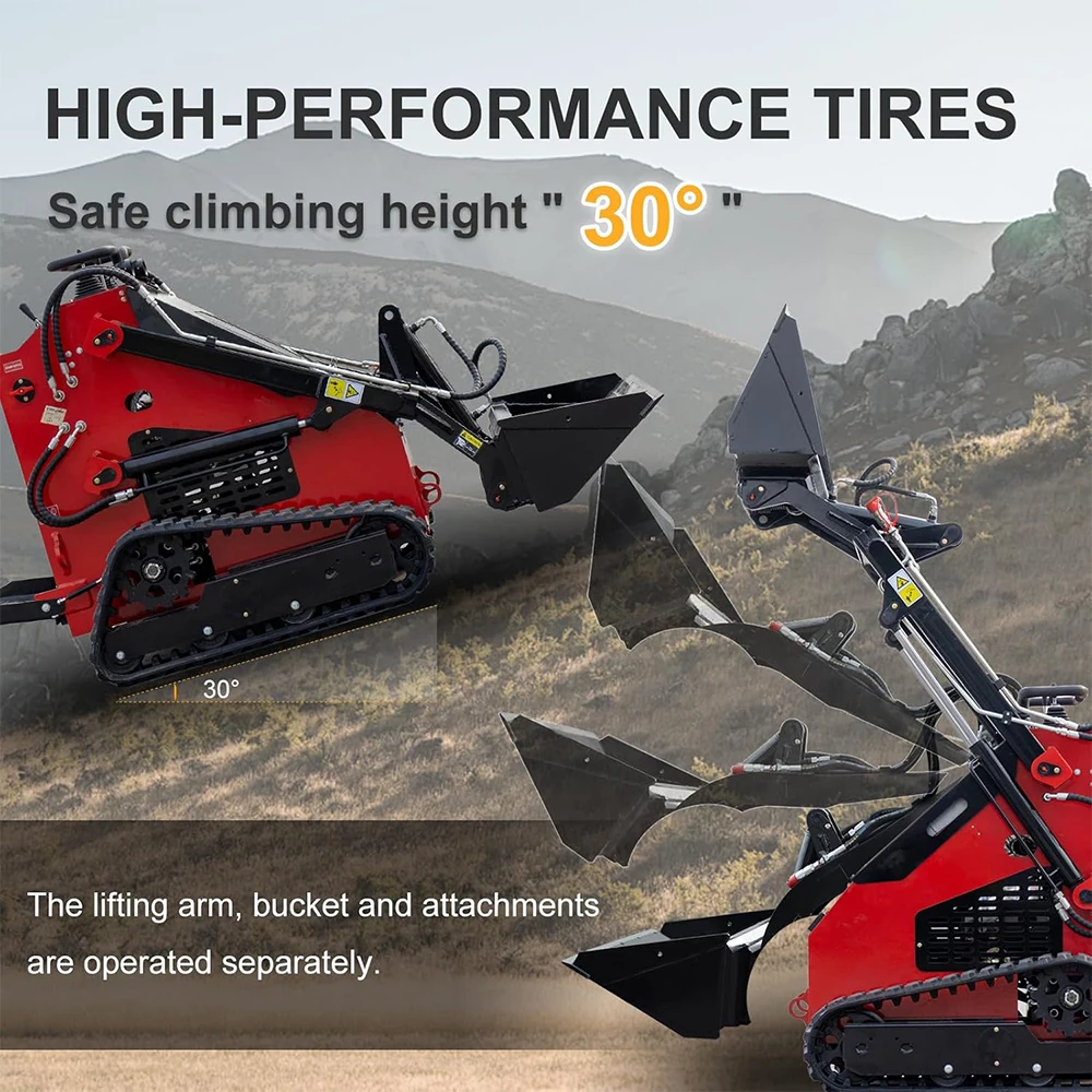 MMS Mini Skid Steer Loader with Briggs & Stratton GAS Engine Foldable Pedals Track Loader USA Free Shipping