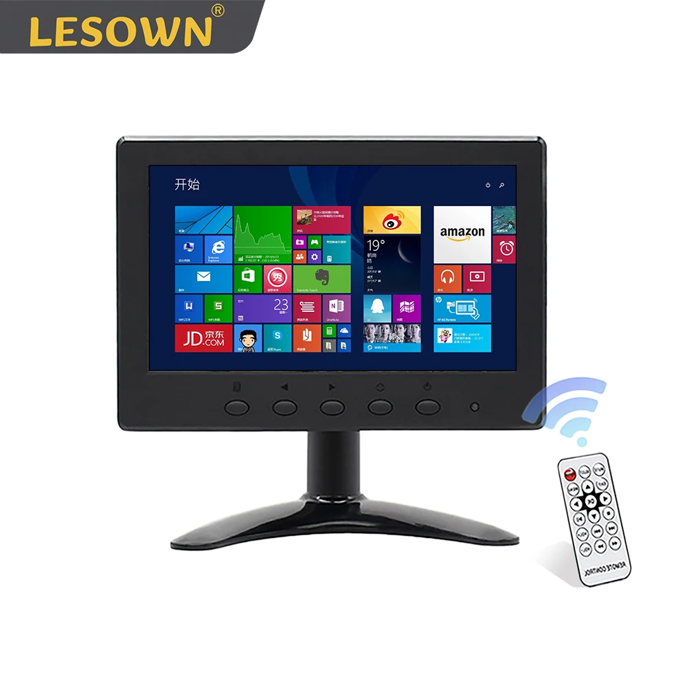 

LESOWN Small 7 inch DSLR Camera Monitor Full HD IPS 1024x600 TN Screen LCD Display Compatible with HDMI VGA AV BNC USB Interface