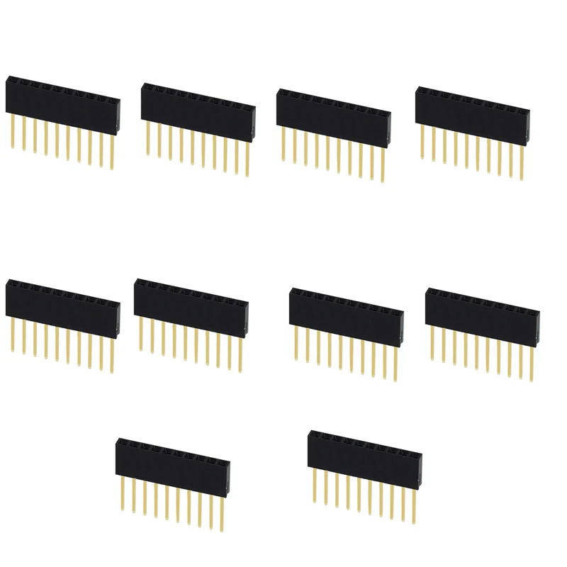 10 Stück 2,54mm Rastermaß Gerade Stiftleiste Steckverbinder 1x6/1x8/1x10/1x15/1x20/1x40 2x6/2x8/2x10/2x20 Einreihig/Zweireihig PC