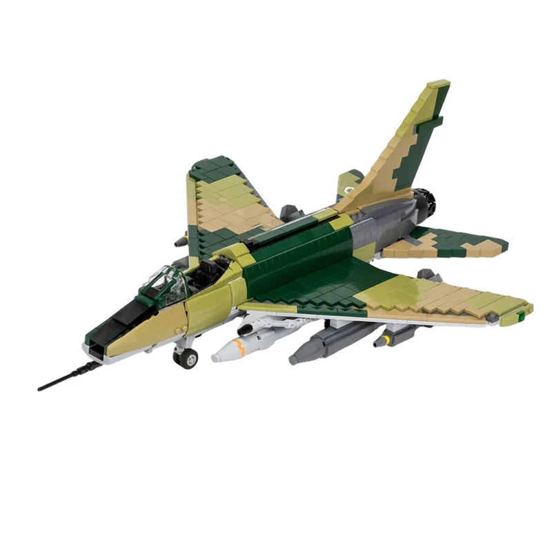 F-100 Supersonic Fighter Jet Model MOC Building Bricks War Equipment Modular Technology Gifts Holiday Assemble Children Toy Suit
