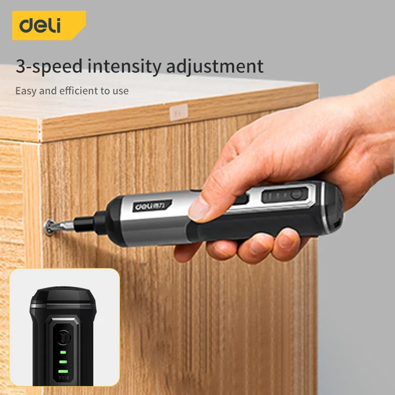 Deli Electric Screwdriver Mini Cordless Rechargeable 2000mah Adjustment Power Drill Multifunction Disassembly Torque Repair Tool