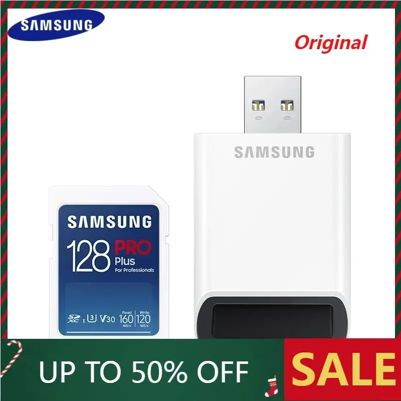 

SD-карта памяти SAMSUNG PRO Plus, 128 ГБ, 256 ГБ, 512 ГБ, с USB 3,0 ридером, V30 U3 4K, высокая скорость до 160 Мб/с, флеш-карта для камеры