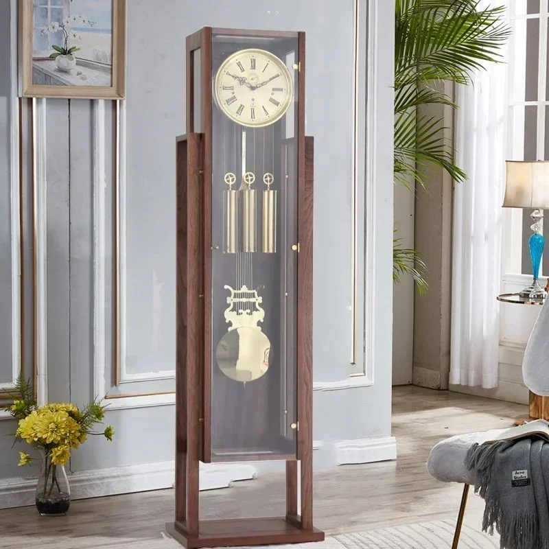 Y the Grandfather Living Room Villa Household Mechanical Large Clock Retro Standing Grandfather Clock Chinese Pendulum Clock