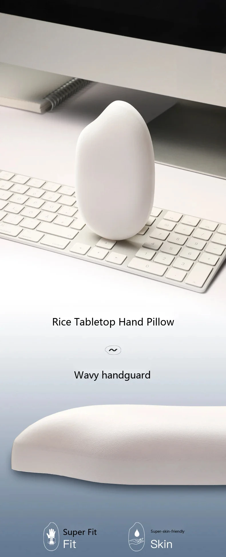 Silikon-Handgelenkauflage, Mauspad, Tastaturunterstützung, ergonomische Schreibtischunterlage für Büro und Gaming, 5 Farben, verschiedene Ausführungen – Detail 3