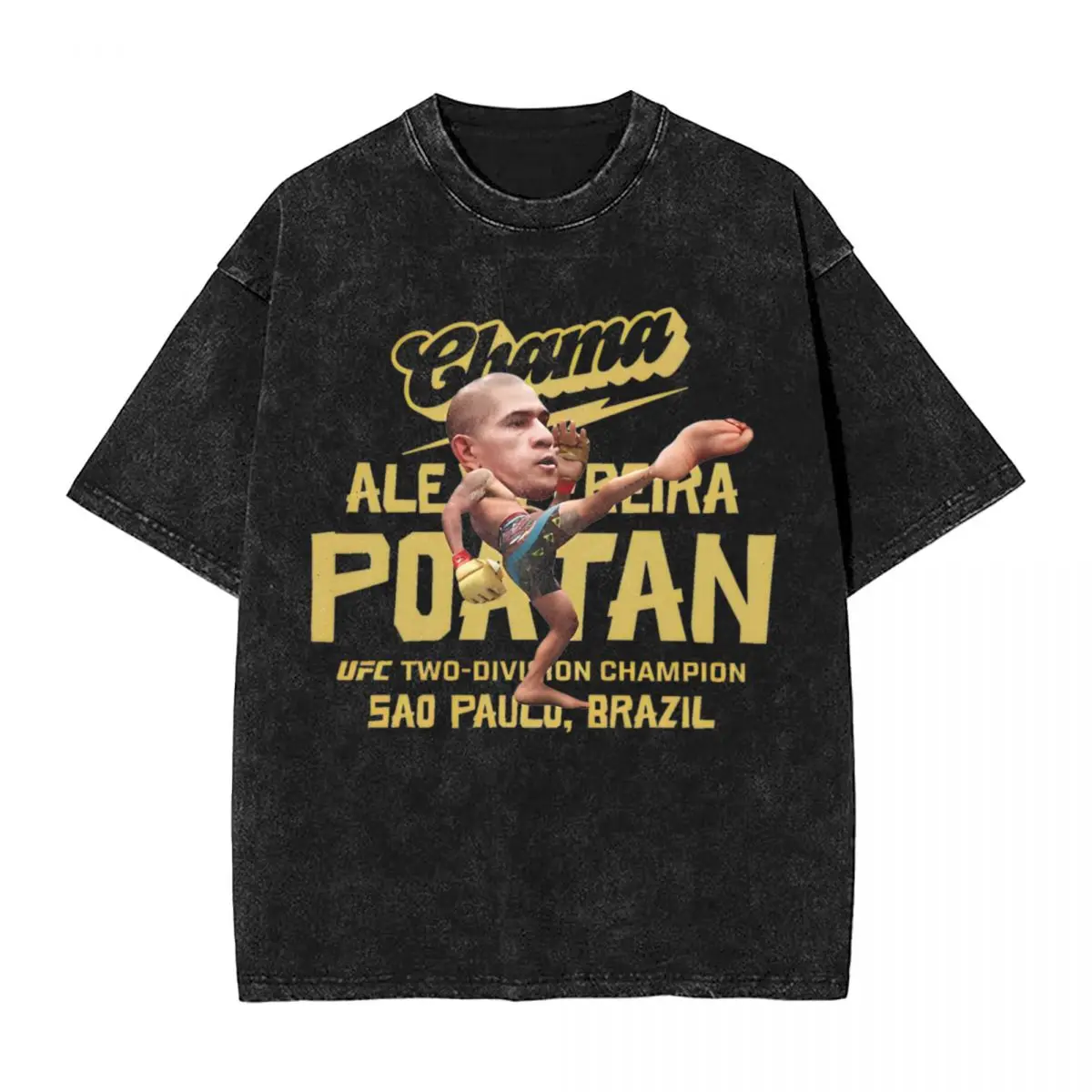 

Alex Pereira Poatan Washed T Shirt Men Ultimate Fighting Awesome Casual T Shirts Summer O Neck Hip Hop Tee Shirt Custom DIY Tops