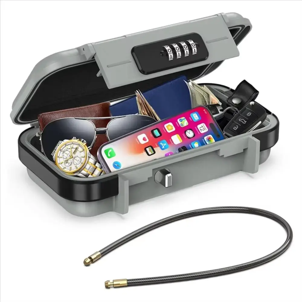 Combination Lock Portable Safe Box Waterproof Design Anti-Theft Travel Safe Box Anti-Pry Large Capacity Mini Travel Safe Box