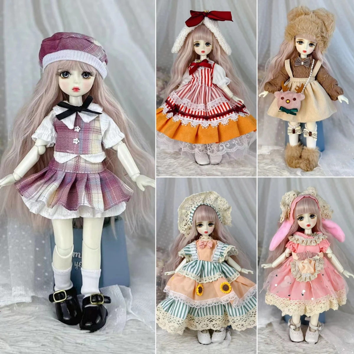 Cute Princess Dress Accessories 30cm Doll Changing Clothes 1/6 BJD Doll Outfit Set Girl Toy Gift