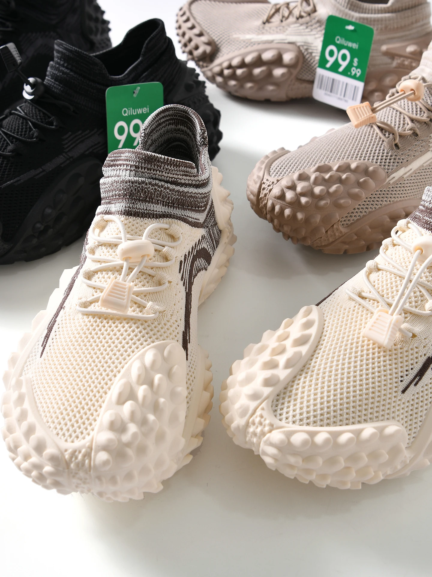 

Men's Low-Top Knitted Sports Casual Shoes Breathable Anti-Slip Shock Absorption Spring Summer Fashionable Leisure Shoes
