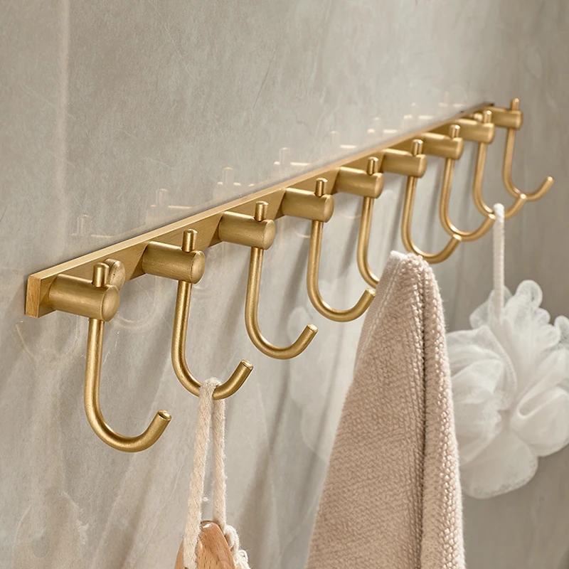 

All-copper antique coat hook, retro light luxury hook behind living room bedroom door, entrance coat and hat hook, solid free pu