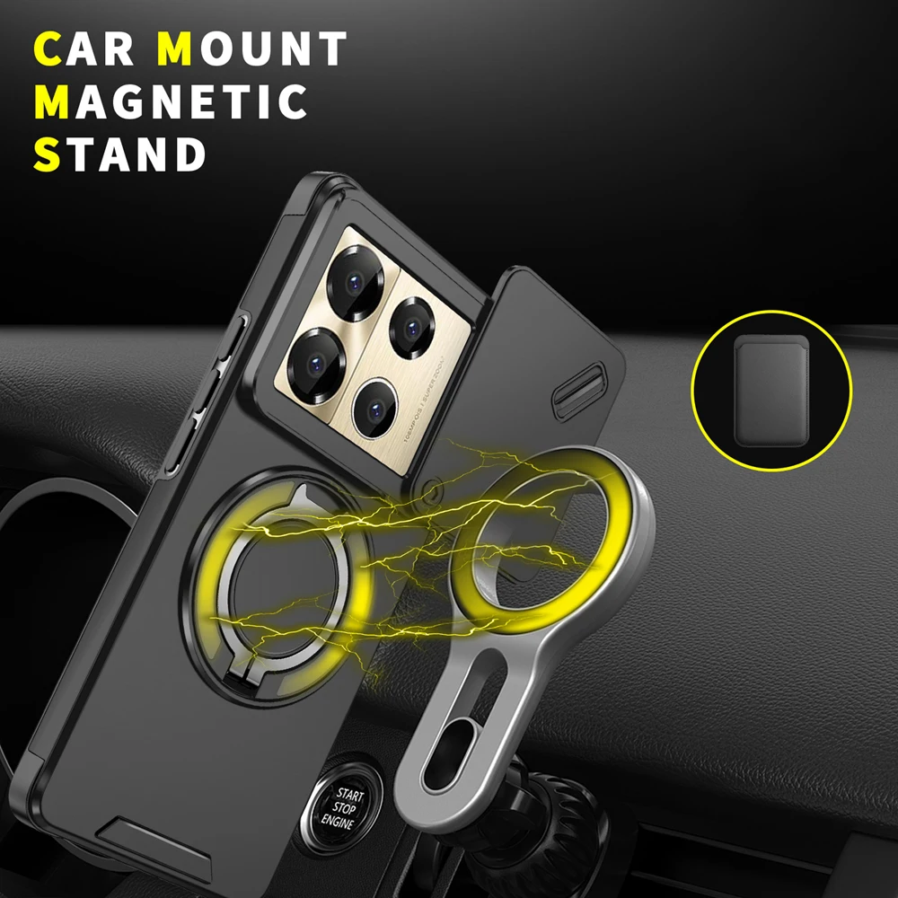المفاتيح 360 ° حافظة هاتف بحامل حلقي لهاتف انفينيكس نوت 40 برو 4G 40 Pro + 5G غطاء خلفي مغناطيسي مقاوم للصدمات #3