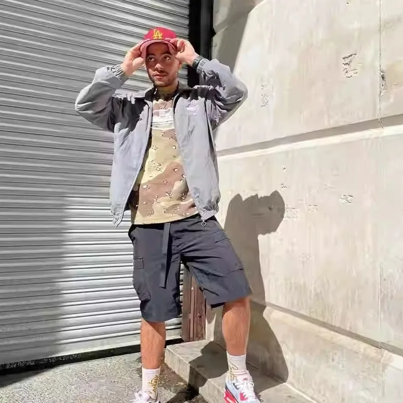 

High Quali Logo Embroidery Loose Multi-ket Workwear orts Trendy Casual Pants for Men Summer Season Straight Leg Fit