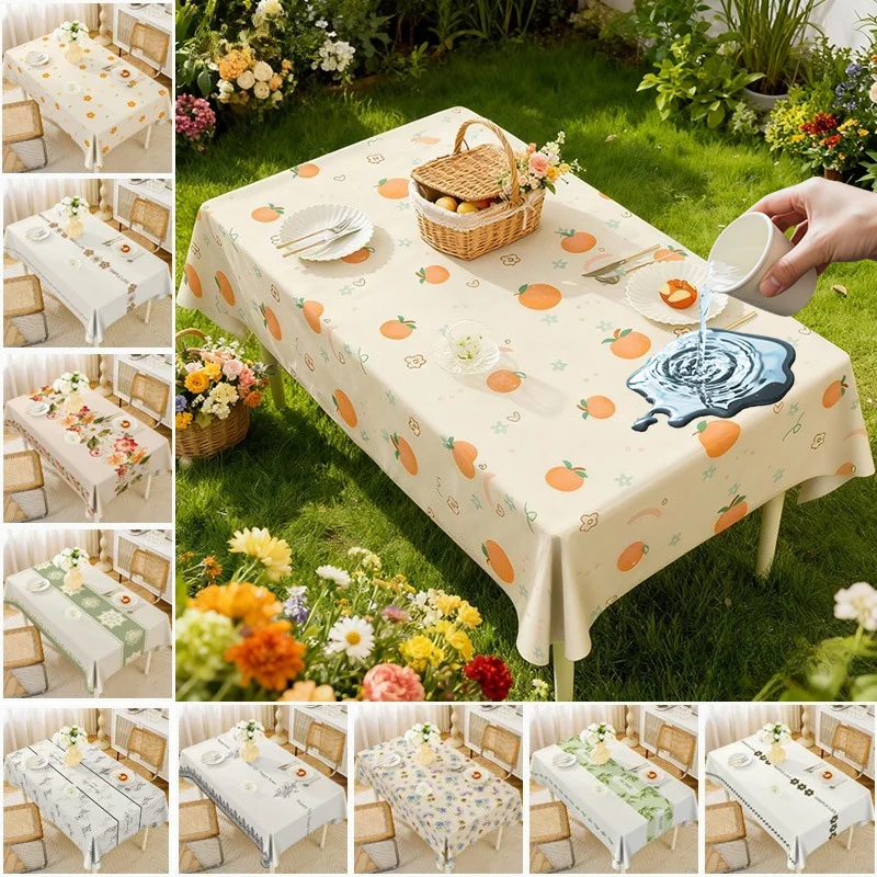 

Waterproof Stain-Resistant Rectangular Tablecloth-Small Fresh Ins Style for Dining Table/Kitchen Modern Home Decor Kitchen Decor