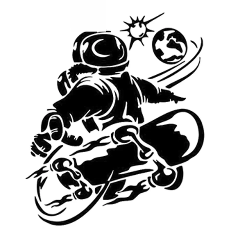 

Space Skateboard Extreme Sports Decals Car Window Decoration Personality Pvc Waterproof Decals Black/white, 16cm*13cm