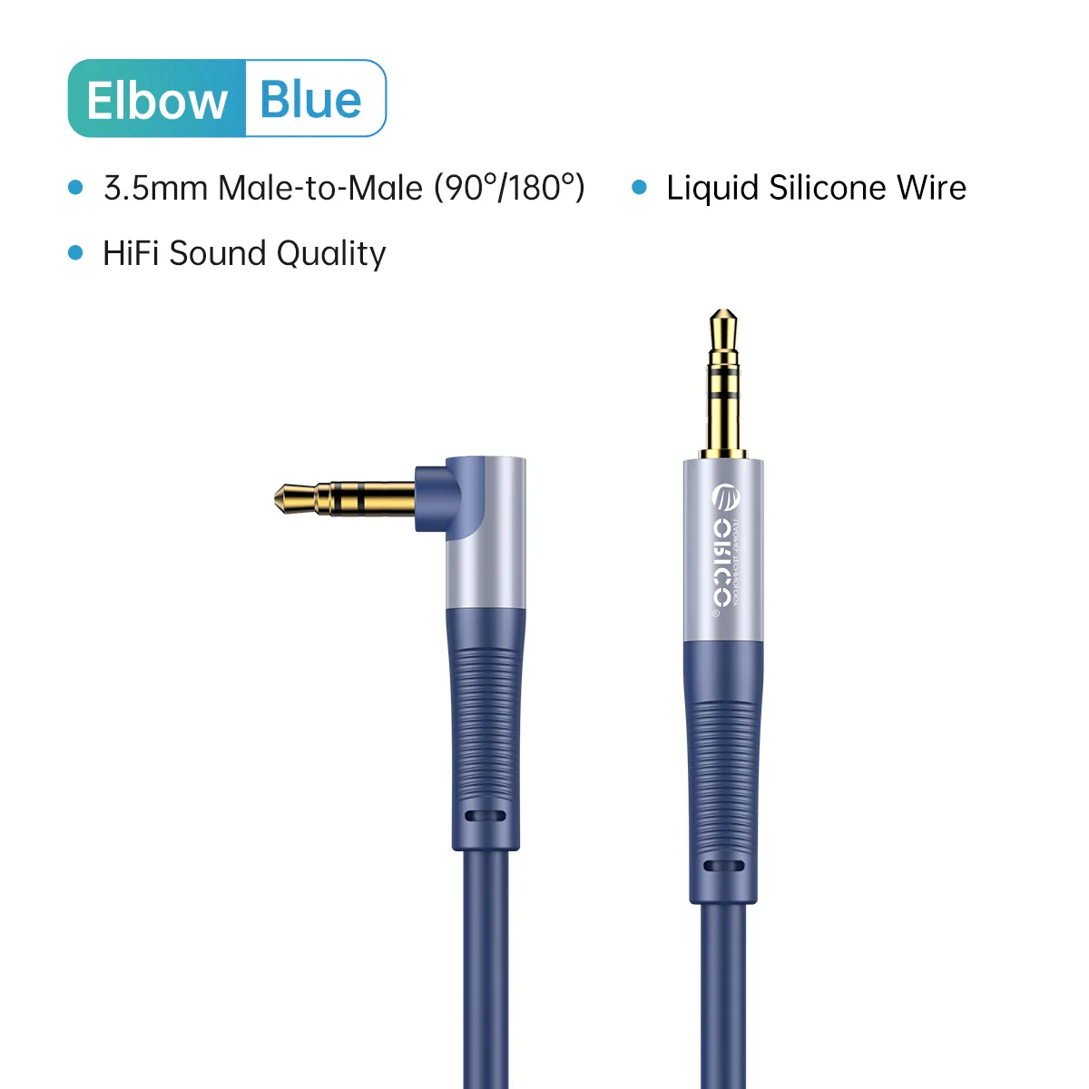 ORICO 3,5 mm Aux-Kabel, Jack-Audiokabel, Stecker auf Stecker, Hi-Fi-Sound, flüssiges Silikon für Kopfhörer, iPhone-Lautsprecher, Auto, iPad