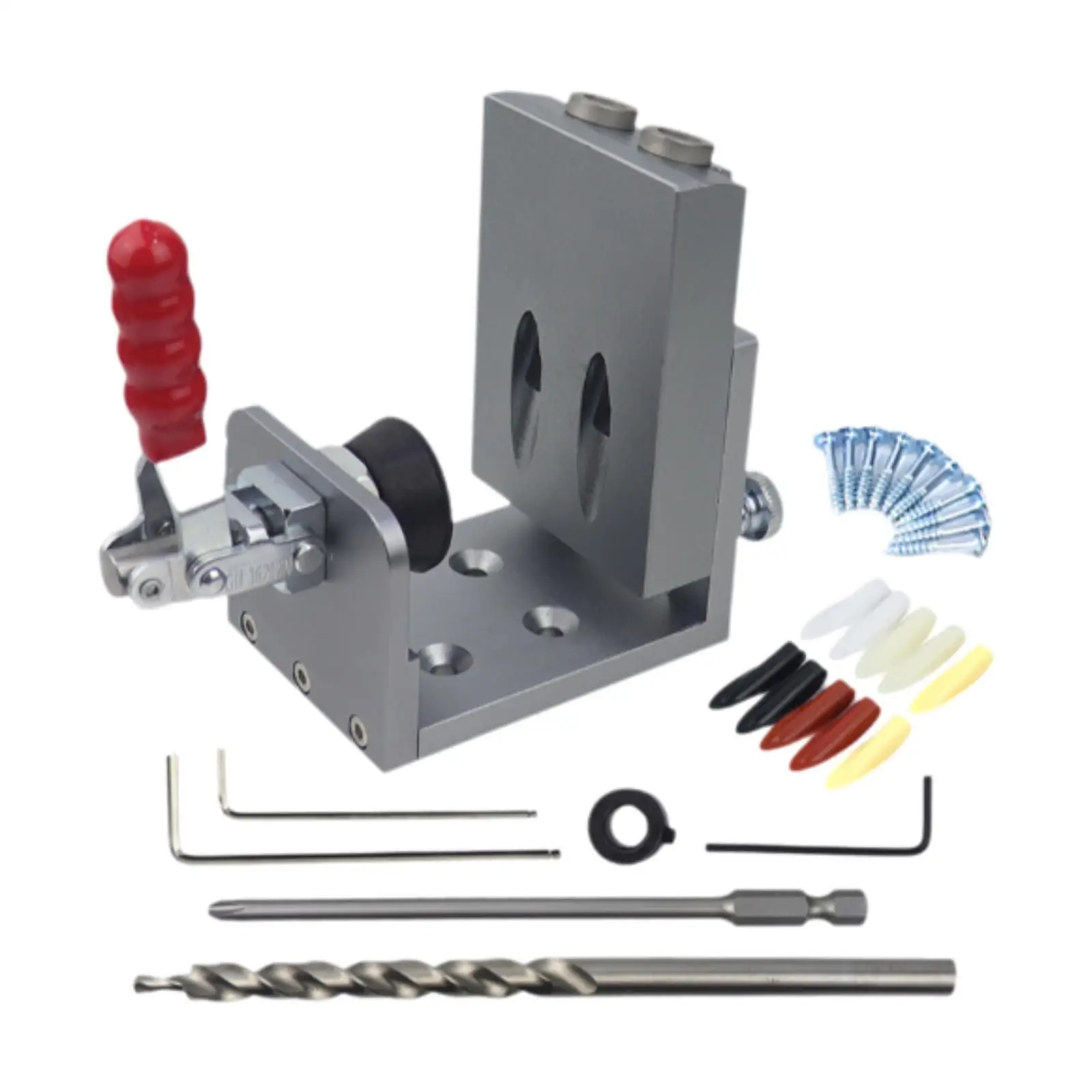 Pocket Hole Jig Kit for Materials Within 30 mm Thickness Versatile Accurate Measurement Adjustable Oblique Hole Positioning Tool