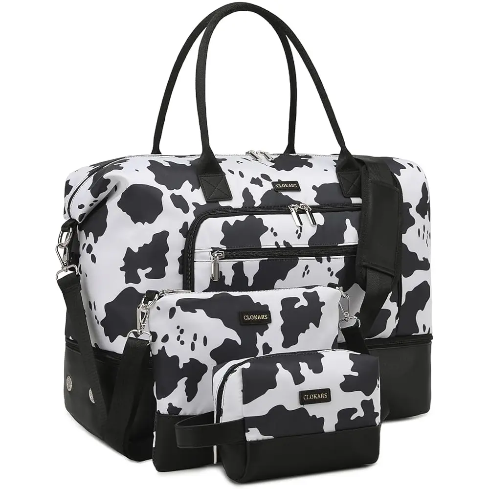 

CLOKARS Weekender Bags for Women, Travel Duffle Bag Carry On Overnight Bag with Cosmetics Bag and Crossbody Purse for Gym Hos