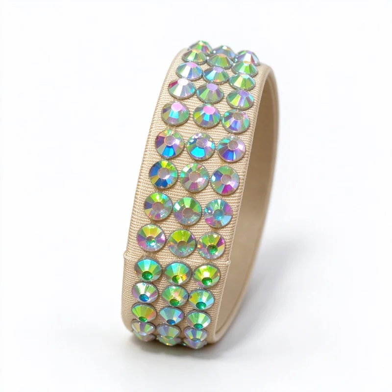 AB Crystal Rhinestone Dance Bracelet  Women Elastic Stretch Bangle Wristband Latin Ballroom Dancing Competition Party Jewelry