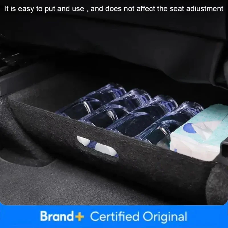 

For Tesla Model Y High Capacity Organizer Case Felt Cloth Drawer Holder Under Seat Hidden Box Storage Box Black