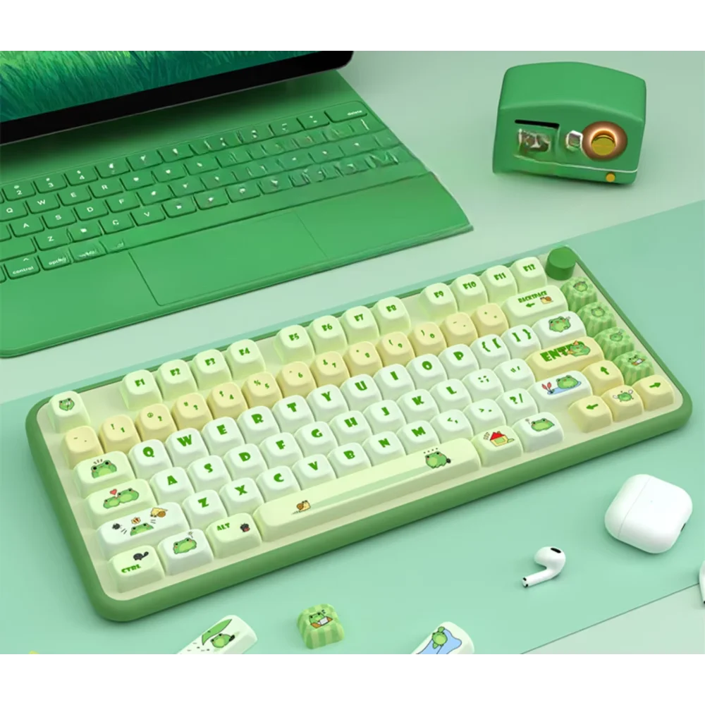 Little Frog MOT Keycaps PBT 140 Keys DIY Cute Cartoon Girl Fit for 60/80/87/98/104/108 Mechanical Keyboard