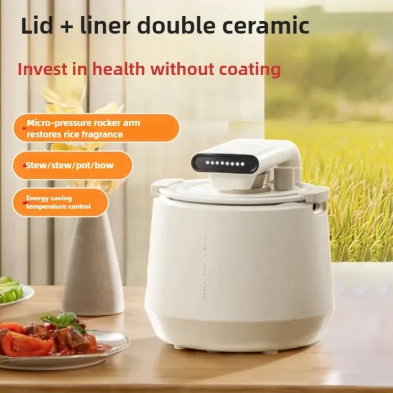 220 V 2 l elektrischer Reiskocher ohne Beschichtung, Keramik-Innenhaushaltsgeräte für die Küche, Multikocher