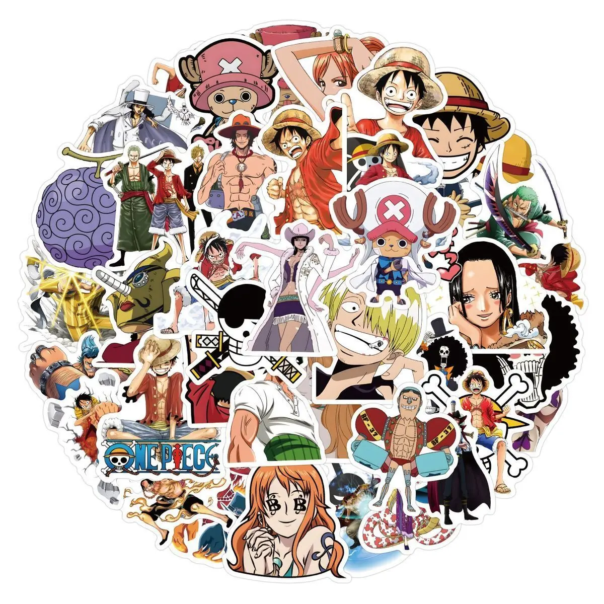 100 Stück One Piece Anime-Aufkleber, Dekorationsartikel, zweidimensionale DIY-Notizbuch-Sticker, wasserdichte Anime-Handy-Aufkleber – Detail 5