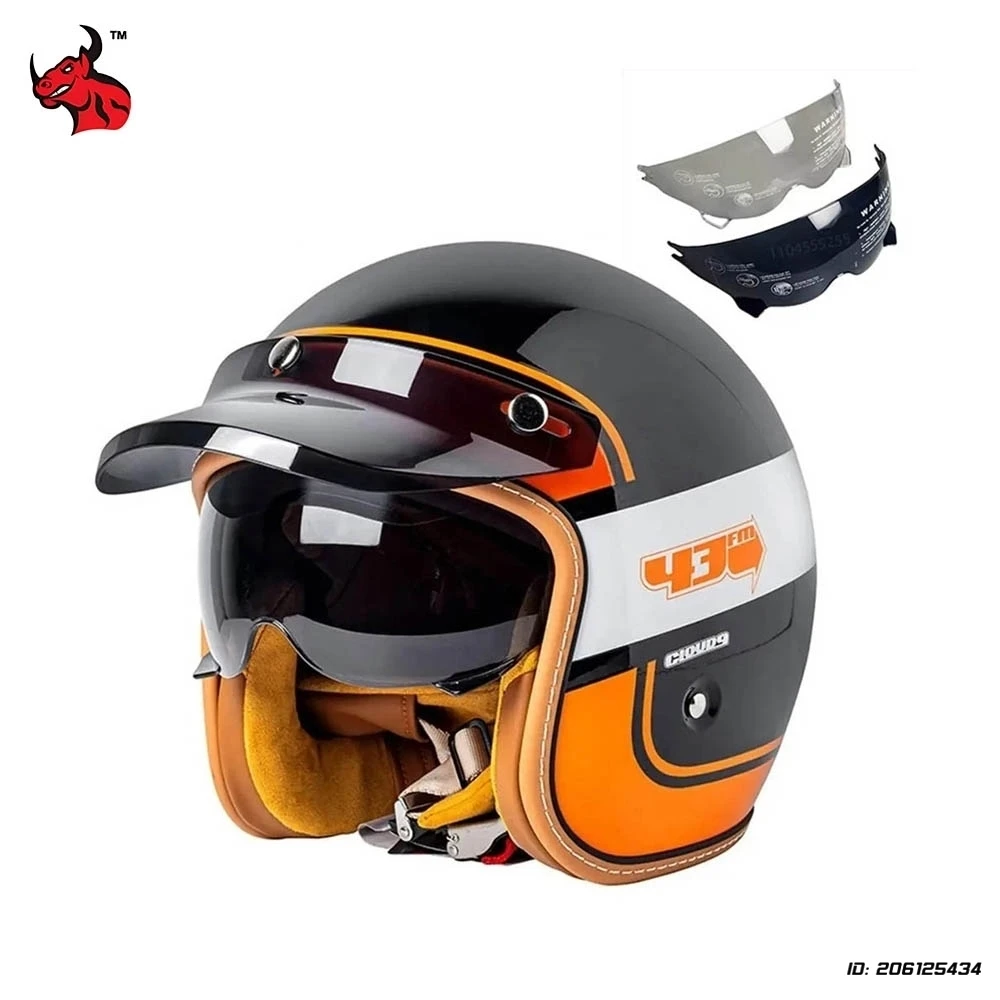 

3/4 Open Face Helmets Motorcycle DOT Certification Retro Casco Moto Helmet Motocross 3/4 Half Helmet Capacete De Moto Men Women