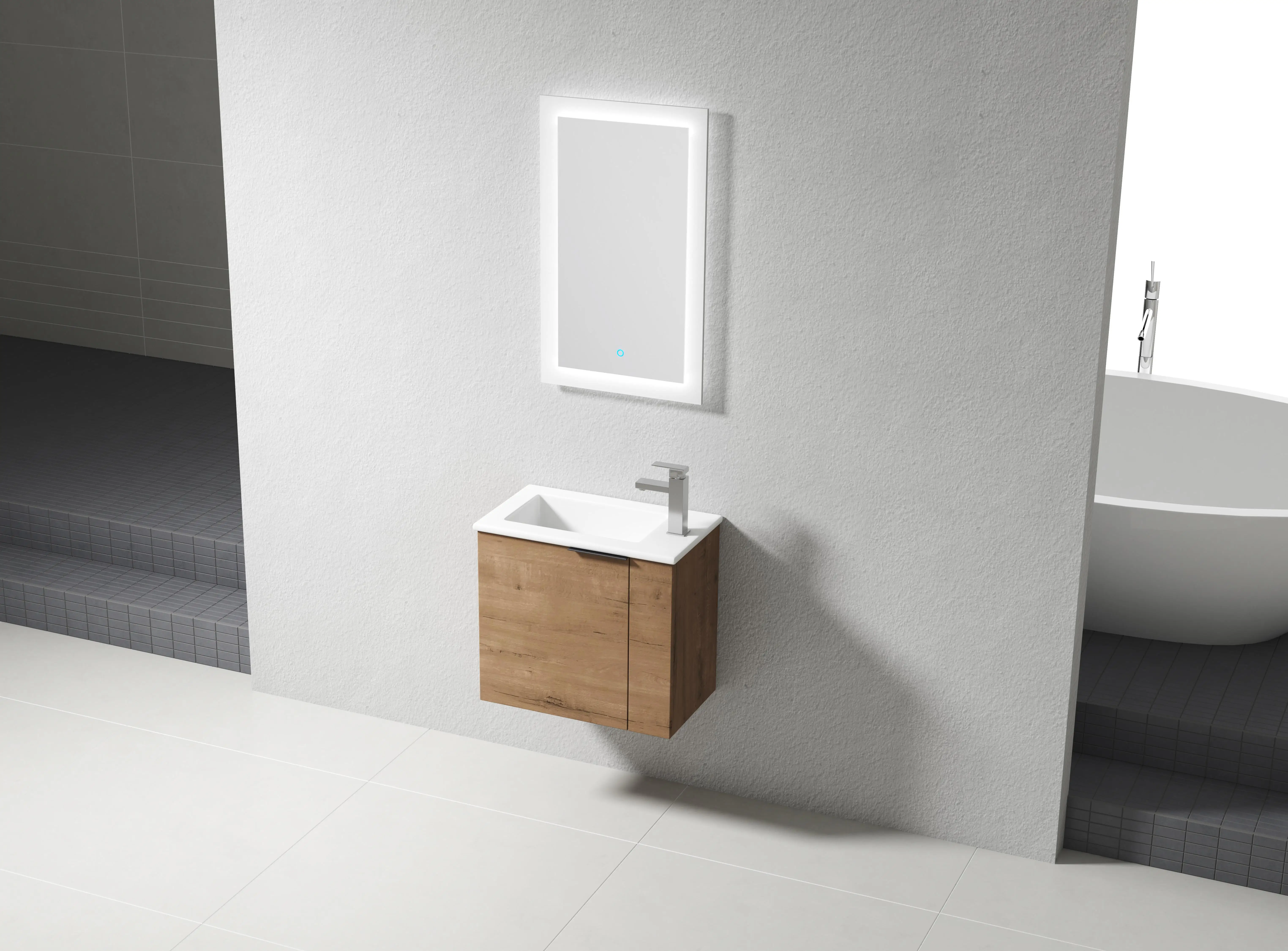 Bathroom Vanity with Sink 22 Inch for small Bathroom,Floating Bathroom Vanity with Soft Close Door for small Bathroom Vanity