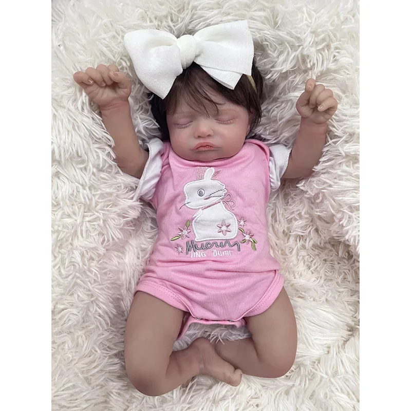 45CM Reborn Dolls Rosalie Newborn Size Reborn Baby Doll Hand Detailed Painted 3D Skin with Visible Veins Muñeca Bebe Reborn Girls