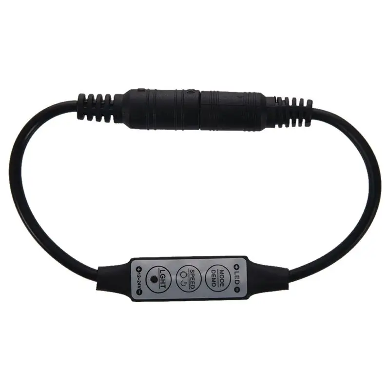 [Superx&KND]20X Low-Profile Inline Controller Mini 3 Key Dimmer Switch For LED Strip Light Black
