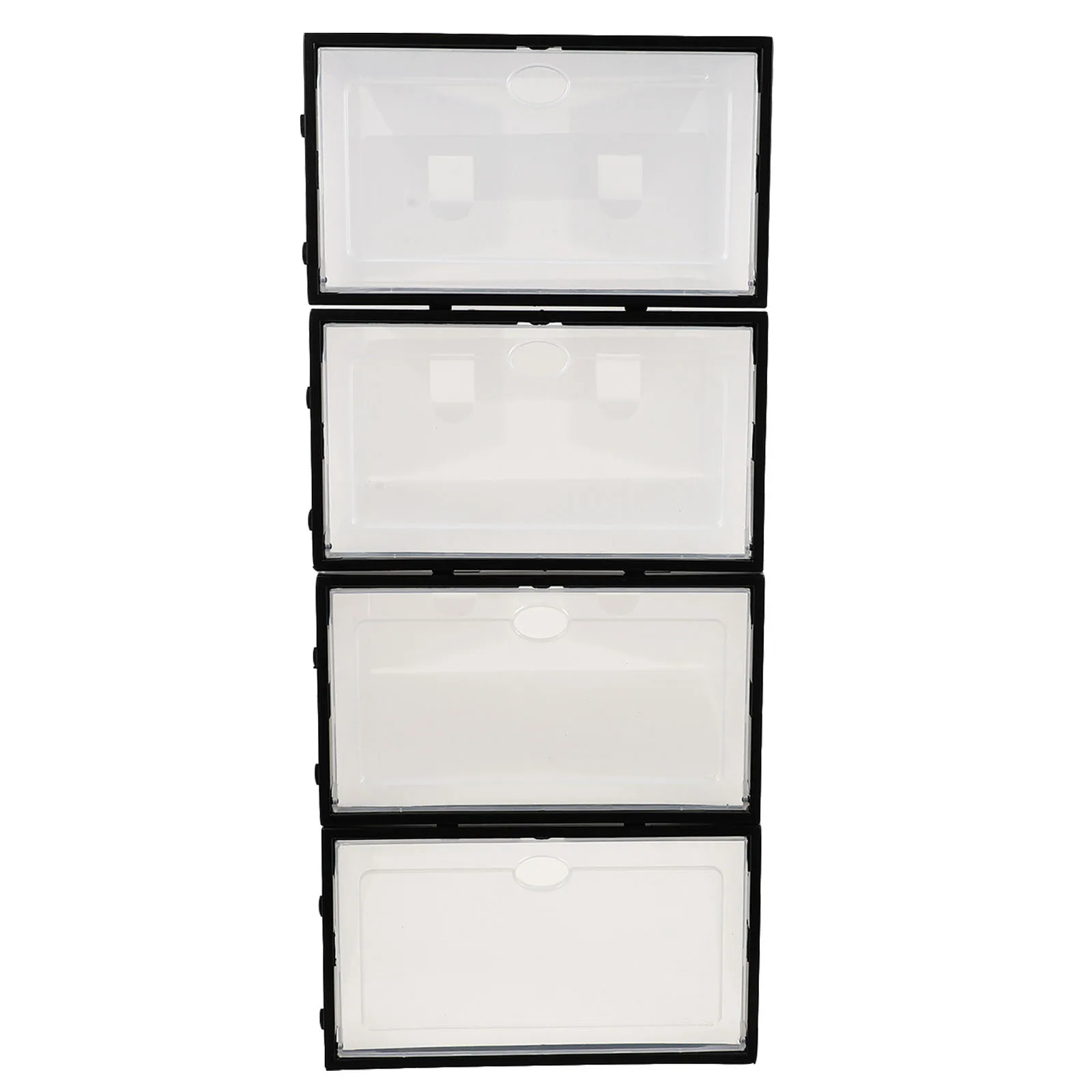 

4Pcs Plastic Shoes Box Thickened Reliable Shoe Storage Case Home Use Easy Open Close Stackable Shoe Holder Container