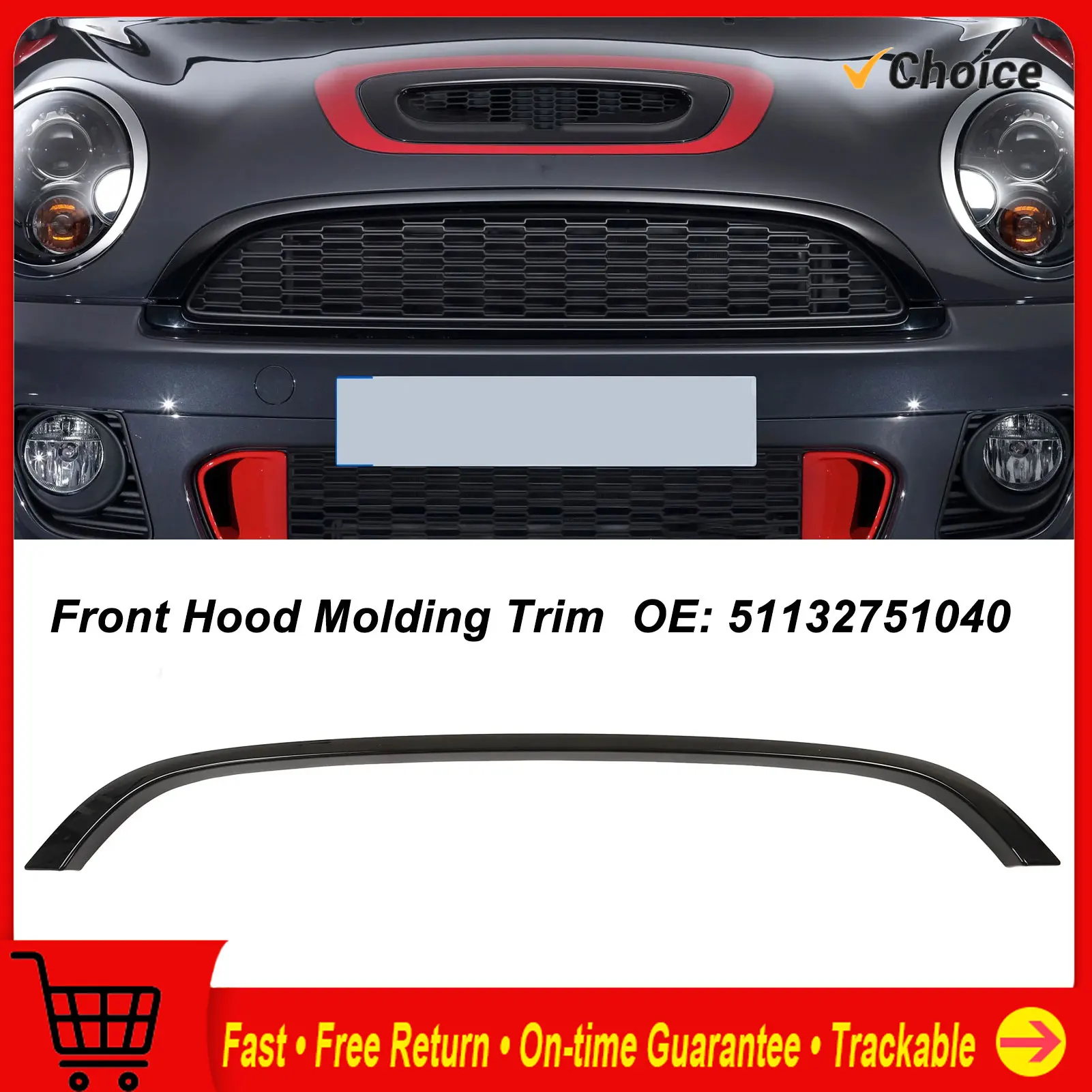 Верхняя решетка, отделка капота 51132751040 для Mini R55 R56 R57 Base LCI R58 R59 Cooper S и JCW, Стайлинг автомобиля