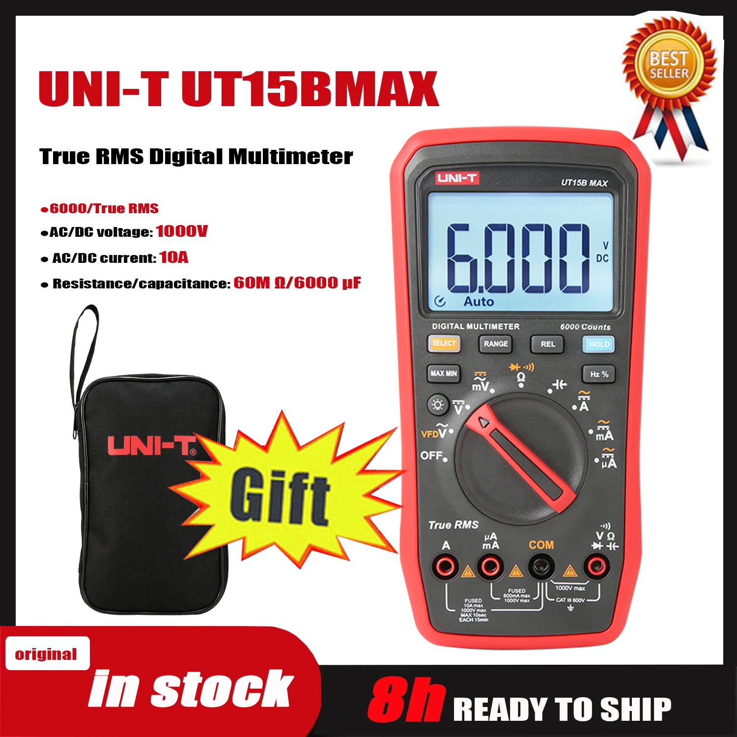 UNI-T UT15B MAX UT17B MAX UT18B MAX True RMS 디지털 멀티미터, 전압계 전류계 커패시턴스 테스터, VFD 교체 F 17B MAX