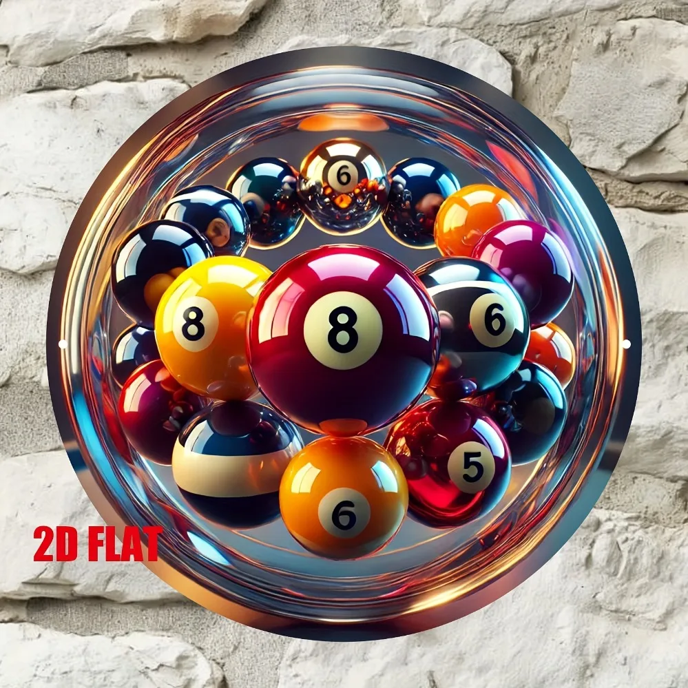 2D Flat Bowling Metallschild – langlebiges Dekor für Cafés, Schlafzimmer und Bars |   Einzigartiges Design, einfach aufzuhängen |   Geeignet für Häuser und Büros