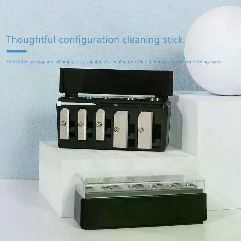 5 Holes Sharpener Multi-functional Pencil Sharpener With Lid For Eyeliner Lipliner Pencils