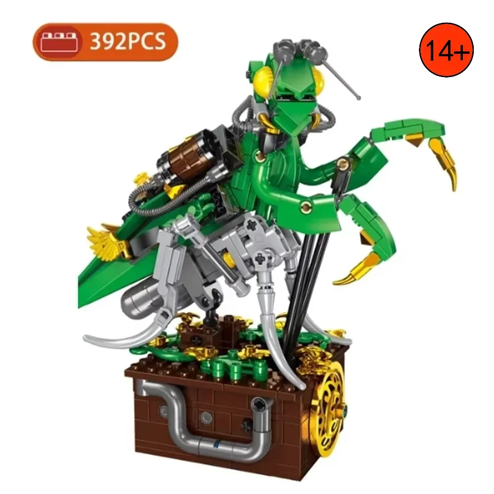 Mantis mech tijolos de construção de insetos mecânicos 392 pçs conjunto de máquinas brinquedos de construção criativos com membros de insetos ajustáveis presentes
