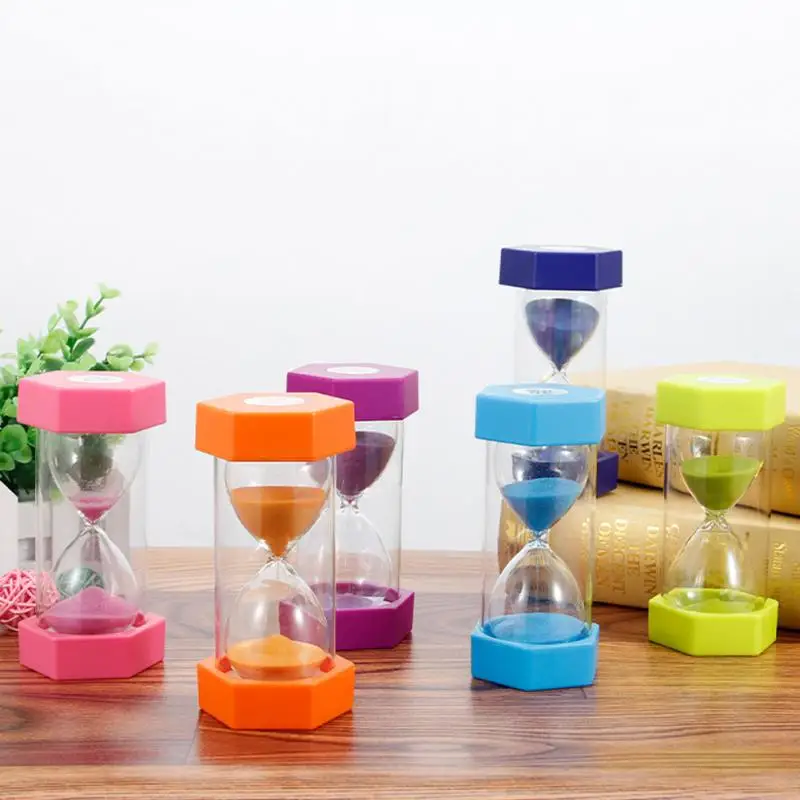 5/10/15/30/45/60 Minutes Hexagonal Hourglass Drop Resistance Sand Clock Game Kid Gift Kitchen Timer Sandglass Decoration Home