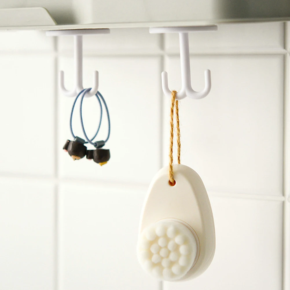 

6PCS Heavy Duty Ceiling Hooks Sturdy Overhead Hangers Nail Free Strong Cabinet Wardrobe Hook Small Size Premium Material
