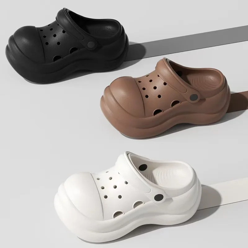 

20255 New Thick Bottom Women Hole Shoes Summer Height Increasing Platform Sandals Fashion Casual Indoor Outdoor Slippers
