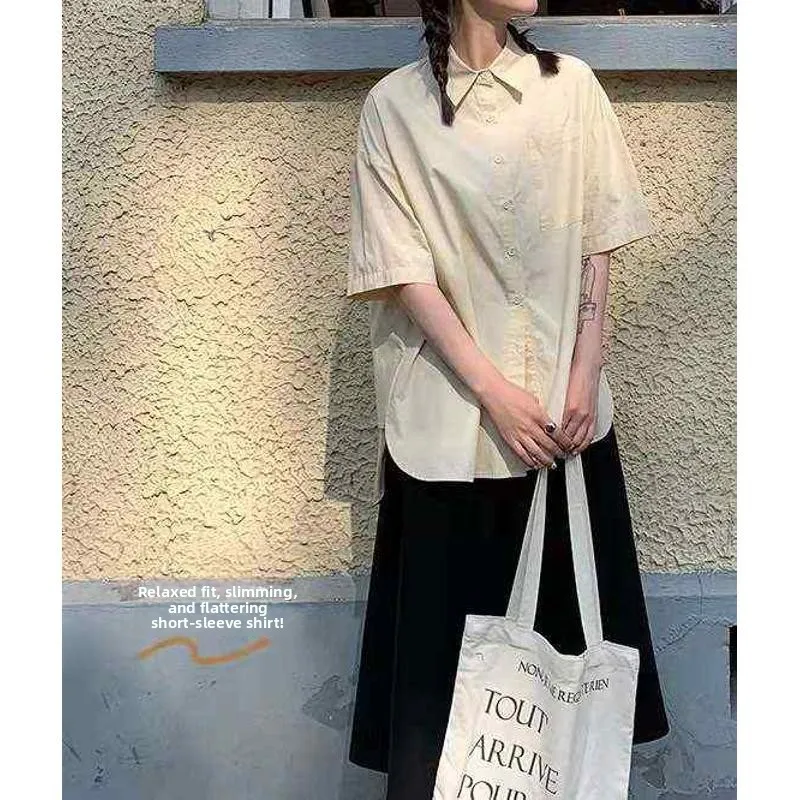 

Широкая повседневная женская одежда в стиле ретро, новинка лета в Корейском стиле, смесь хлопка с прямым узлом, ort Sve на пуговицах