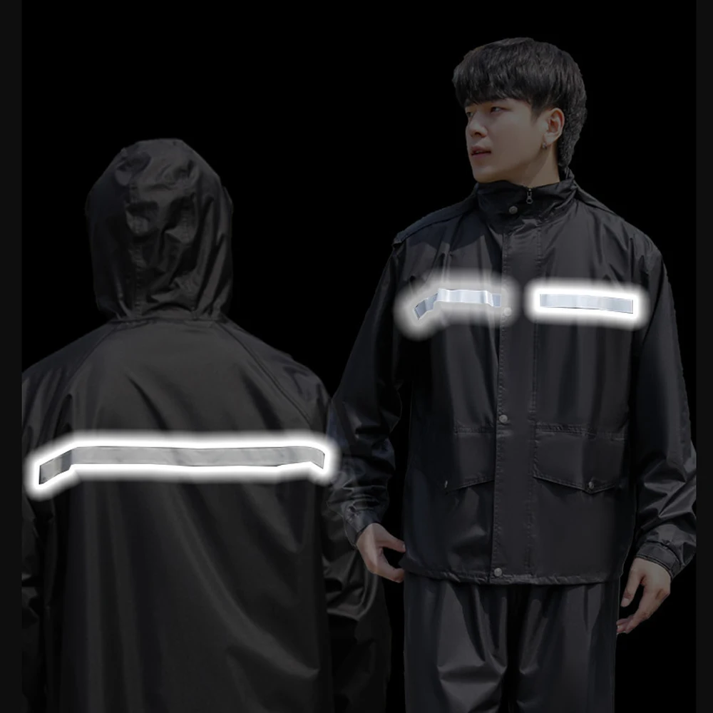 Full Body Raincoat for Men and Women, Split Riding,Reflective and Waterproof,Fishing Cloth, Suit Set, Rainstorm Prevention, A913