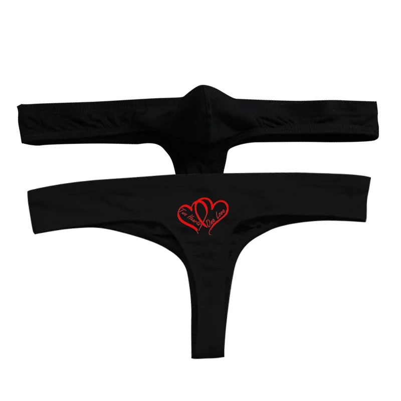 Sexy Couple Lovers Thongs G String Underwear Cute Cartoon For Men Women G String Cotton Panties Couple Panties Set