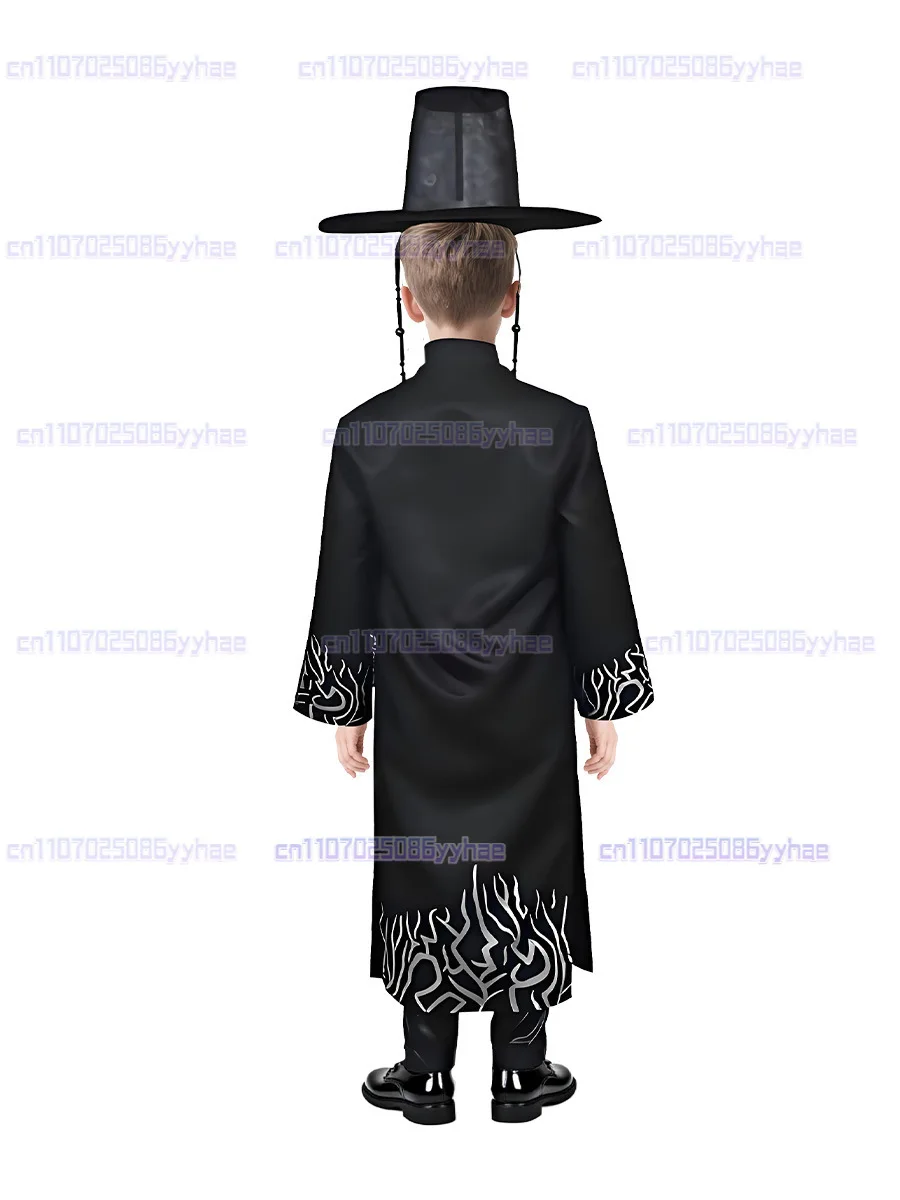 Niños Anime demonio Cosplay cazadores niño negro fantasma equipo uniforme cuentas sombrero disfraz Halloween carnaval fiesta