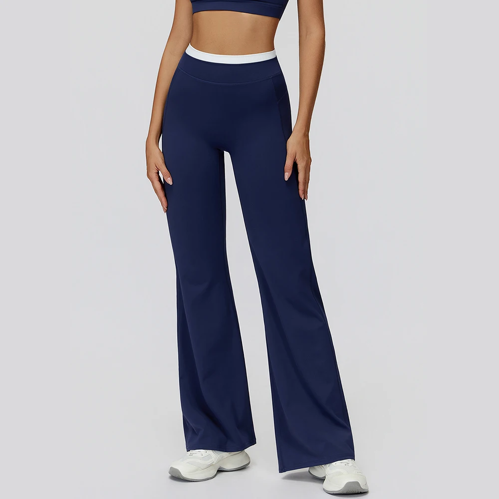 

Бесшовные расклешенные леггинсы в рубчик, брюки для йоги, женские широкие брюки с высокой талией, спортивная одежда, женские расклешенные брюки для тренировок в тренажерном зале, фитнеса