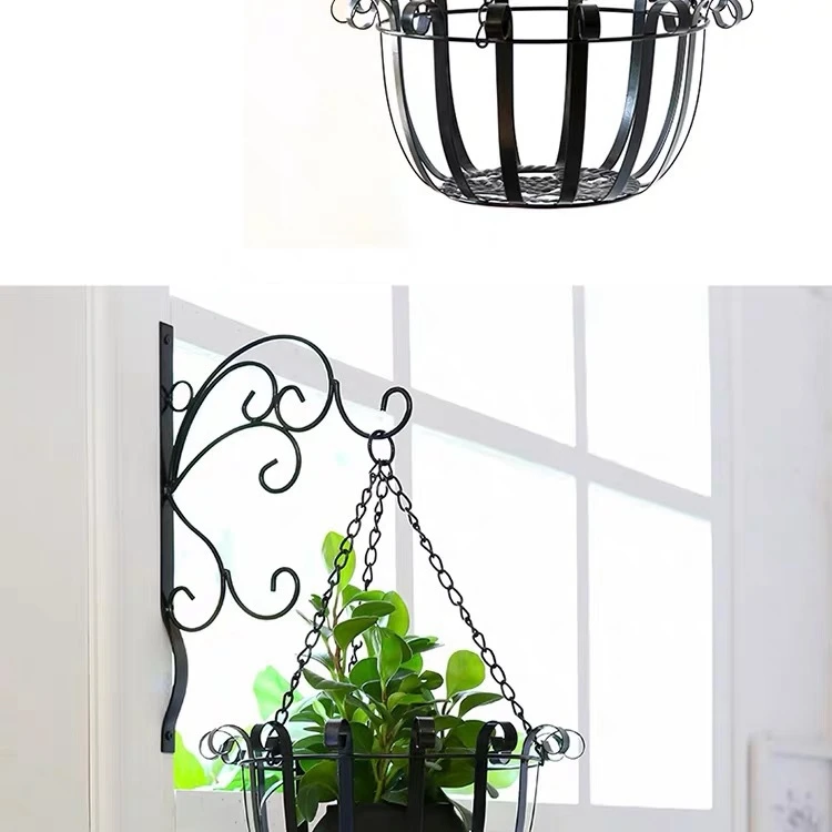 GOED-Europese stijl muur hangende bloempot steunbeugel haak ijzeren hanger planten houder balkon woondecoratie